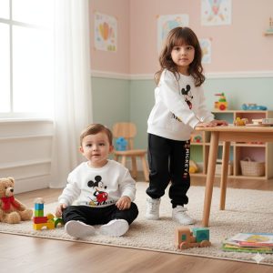 Kids Sweatshirt and Trouser Set Red, White, Oranges