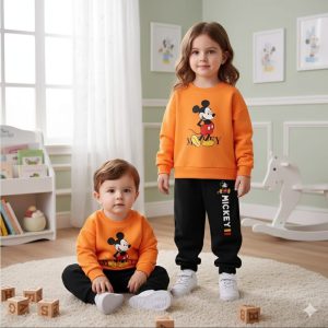 Kids Sweatshirt and Trouser Set Red, White, Oranges
