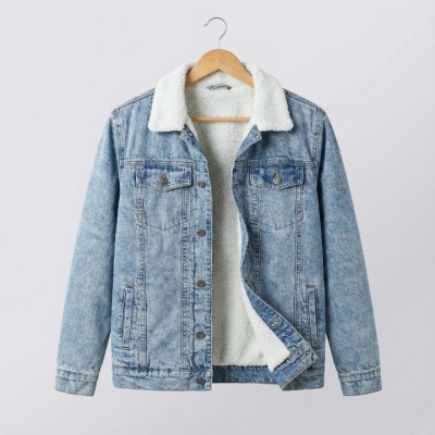 Denim Sherpa Lined Jacket - Image 4