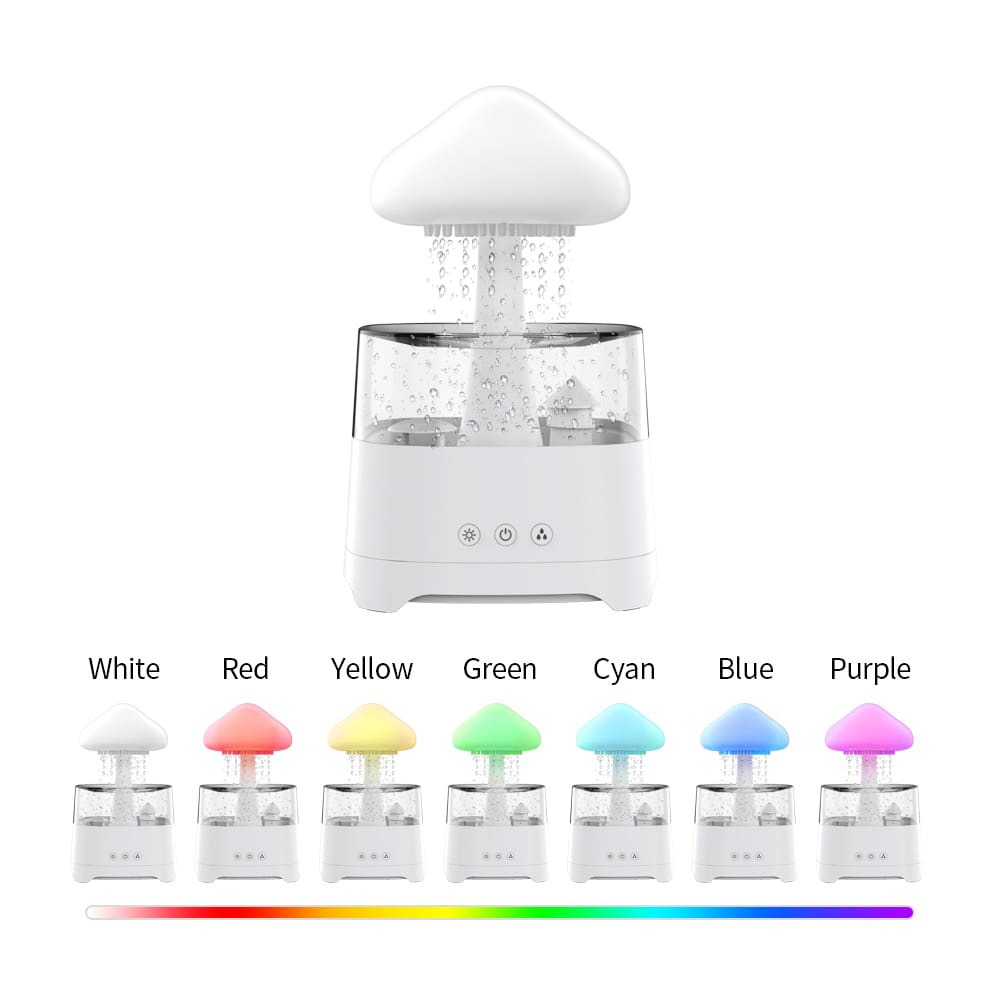 5 IN 1 Bluetooth Speaker Rain Cloud Humidifier, switchable 7 colors, 450ml capacity super quiet, intelligent anti-dry function - Image 2