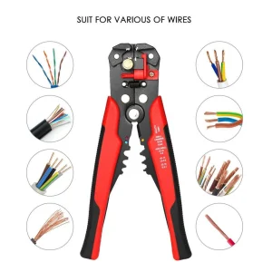 Multi-functiona Cable Wire Stripper with Cutter & Crimper Automatic Wire Stripping Pliers Crimping Tool 10-24AWG