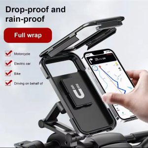 Waterproof 360° Rotation Motorcycle Bicycle Handlebar Mount Phone Bracket Holder2