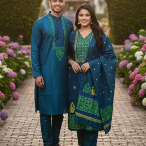 Panjabi Three Piece Couple Set