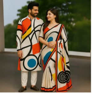 Eid Special Couple Panjabi Three Piece Combo