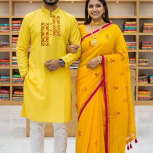 Premium Wedding Sharee Panjabi Couple Dress Set for Couples