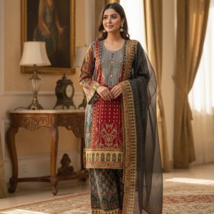 Exclusive Digital Print Designer Three Piece