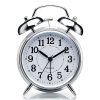 Round Cooper Metal Twin Bell Alarm Clock (Color SilVer)
