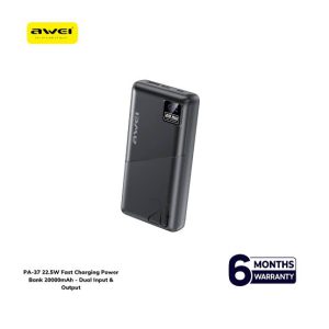 🔋 PA-37 20000mAh Fast Charging Power Bank | Dual USB Output | LED Indicator