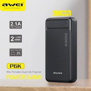 P6K Mini Power Bank – 2000mAh Portable Charger | 6 Months Warranty