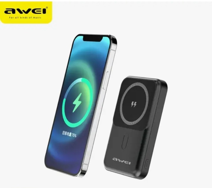 Awei P139K 10000mAh Magnetic Wireless Power Bank đ | 15W Wireless & 22.5W Fast Charging