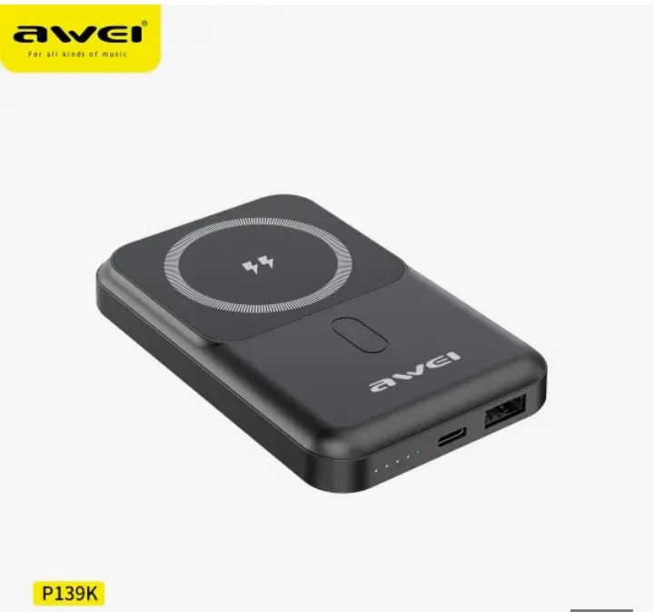 Awei P139K 10000mAh Magnetic Wireless Power Bank đ | 15W Wireless & 22.5W Fast Charging - Image 3