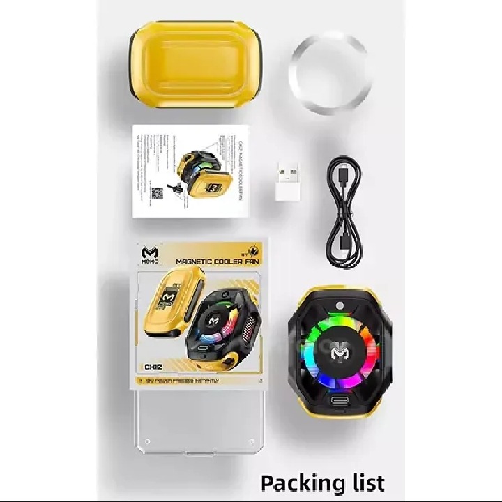MEMO CX12 Mobile Cooler RGB Gaming Radiator | Magnetic Phone Cooling Fan - Image 4