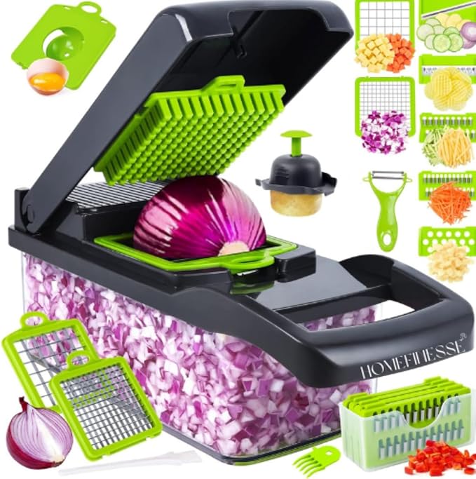 16-in-1 Vegetable Chopper & Mandoline Slicer – Kitchen Food Cutter