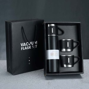 3-Piece Stainless Steel Vacuum Flask Set – 500ml Insulated Thermos
