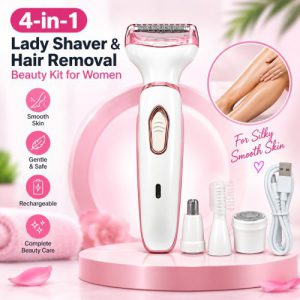 4-in-1 Rechargeable Lady Shaver & Hair Removal Beauty Kit