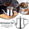 410ml Stainless Steel Oil Strainer Pot – Cooking Oil Filter & Dispenser