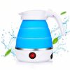 600ml Portable Folding Electric Kettle – Silicone Travel Water Boiler for Camping & Hotels