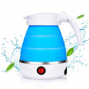 600ml Portable Folding Electric Kettle – Silicone Travel Water Boiler for Camping & Hotels