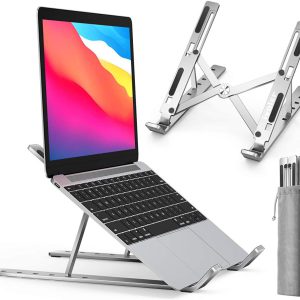 Aluminum Alloy Foldable Laptop Stand – Adjustable 7-Level Ergonomic Riser