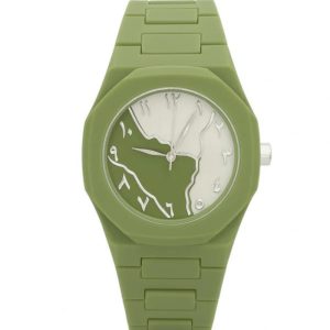 Arabic Dial Marble Finish Ladies Watch with Butterfly Lock