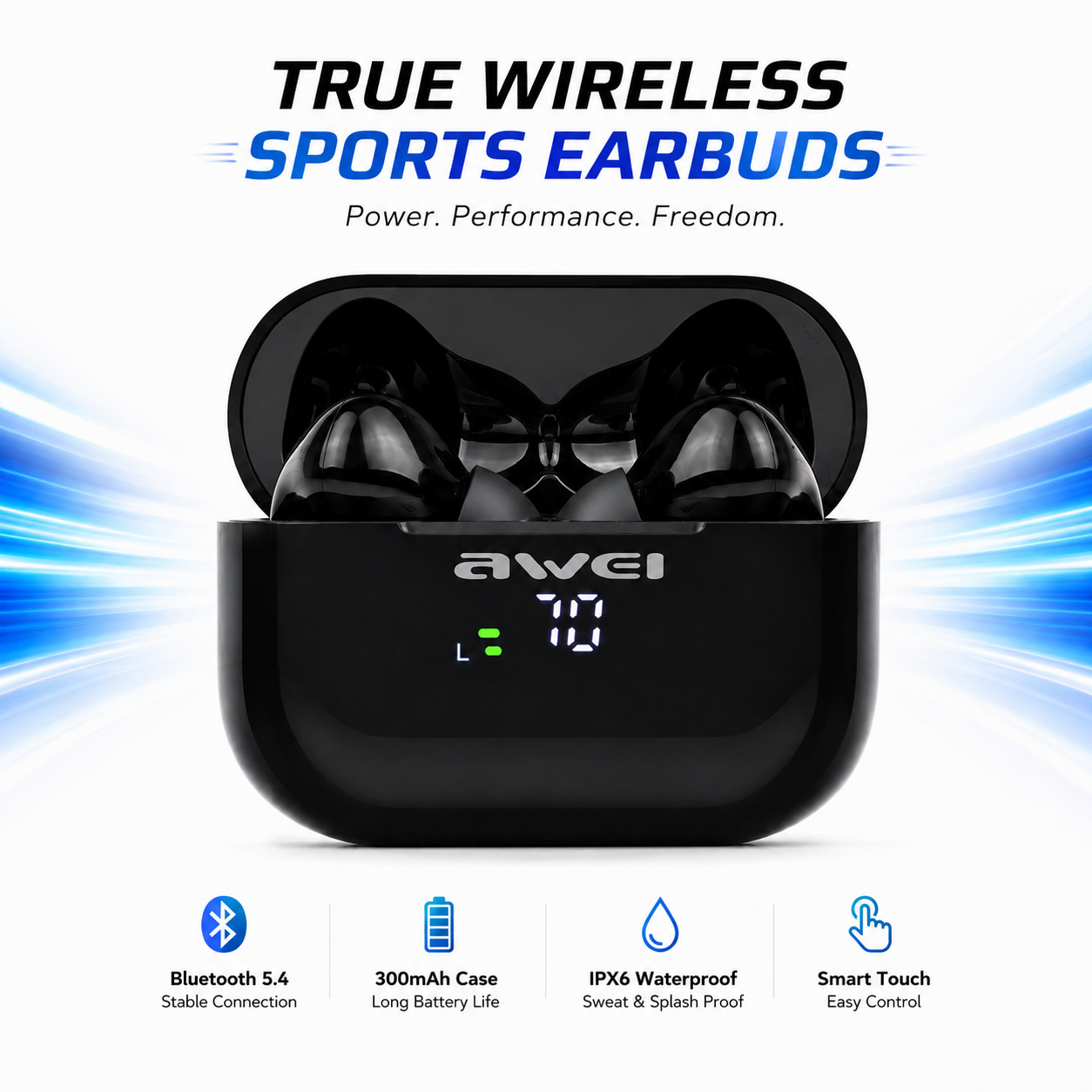 Awei T29P ANC Gaming Earbuds – Bluetooth 6.0, Low Latency & IPX6