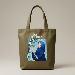 Don’t It’s Mine Anime Canvas Tote Bag – Stylish Hijabi Shoulder Bag