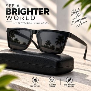 Double poly Black Sunglasses for Men & Women