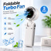 Foldable Turbo Handheld Fan – 5-Speed, 1800mAh, 180° Foldable & Type-C Charging