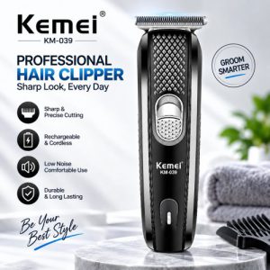Kemei KM-039 Professional Hair Clipper & Beard Trimmer – 130 Min Runtime