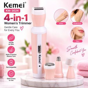 Kemei KM-3024 4-in-1 Rechargeable Women’s Grooming Kit