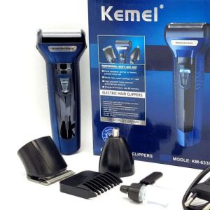 Kemei KM-6330 3-in-1 Rechargeable Hair Trimmer & Grooming Kit