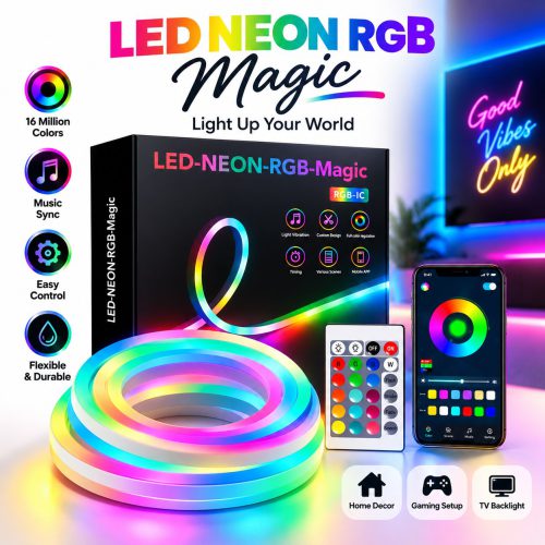 LED Neon RGB Flexible Strip Light – App & Remote Controlled Smart Neon Light