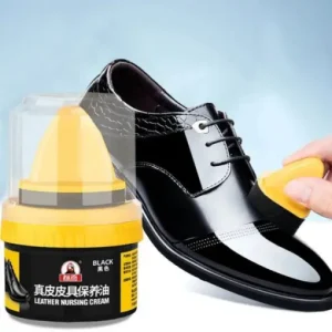 Leather Repair & Care Cream – Liquid Shoe Polish with Sponge for Shoes, Bags & Car Seats