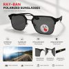 Men’s Polarized Sunglasses – Matte Black Metal Frame with UV Protection