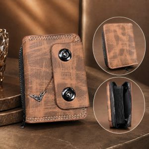 Multi-Compartment Zipper Wallet for Men (1)