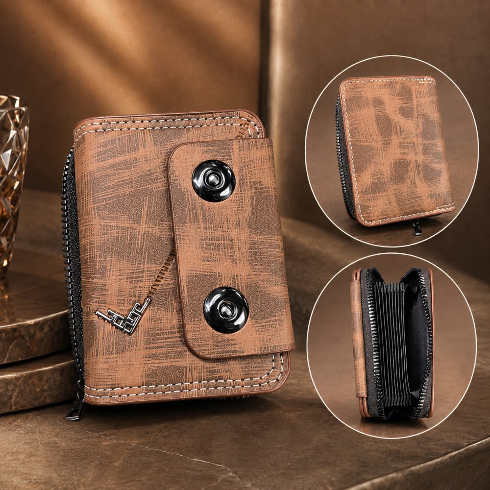 Multi-Compartment Zipper Wallet for Men (1)