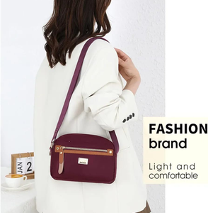 Nylon Fashion Crossbody Bag – Lightweight Portable Shoulder Bag (Purple)