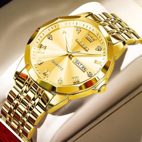 OLEVS 9931G Men’s Quartz Watch – Full Golden Design