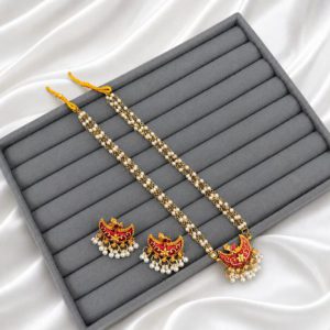 Pearl & Meenakari Traditional Jewelry Set – Elegant Design