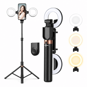 Plokama LIVE-K9 Pro 5.6FT Selfie Stick Tripod – Ring Light & Bluetooth Remote2
