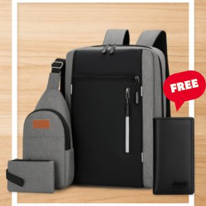 Premium 3-in-1 Travel Bag Set – Backpack, Sling Bag & Pouch Combo