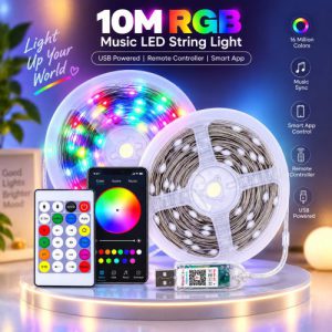 RGB Music LED Fairy String Light – USB Color-Changing Copper Wire Light