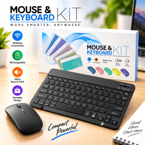 Slim Wireless Keyboard & Mouse Combo – 2.4GHz, Silent, USB Receiver & Portable Design