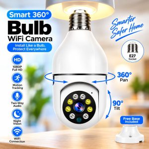 Smart 360° WiFi Bulb Security Camera – 1080P HD Wireless CCTV with Night Vision