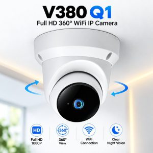 V380 Q1 3MP 360° WiFi Security Camera – Full HD Indoor CCTV with Night Vision