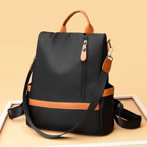 Women’s Large Capacity Outdoor Tote Bag – Orange & Black