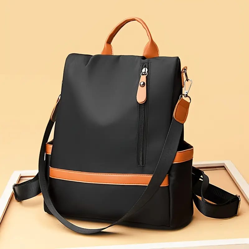 Women’s Large Capacity Outdoor Tote Bag – Orange & Black