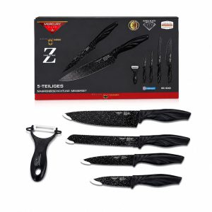 Zepter 5-Piece Kitchen Knife Set – Sharp Stainless Steel Knives with Peeler