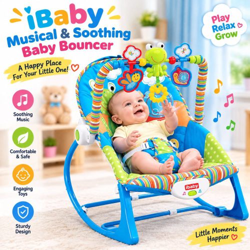 iBaby Musical Baby Bouncer 2-in-1 – Rocking Seat & Toddler Chair