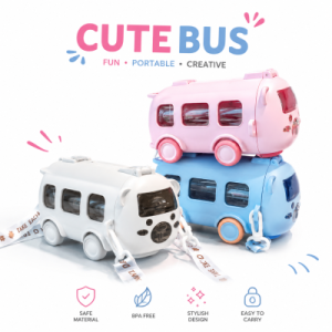 Cute Bear Bus Shape Water Bottle for Kids
